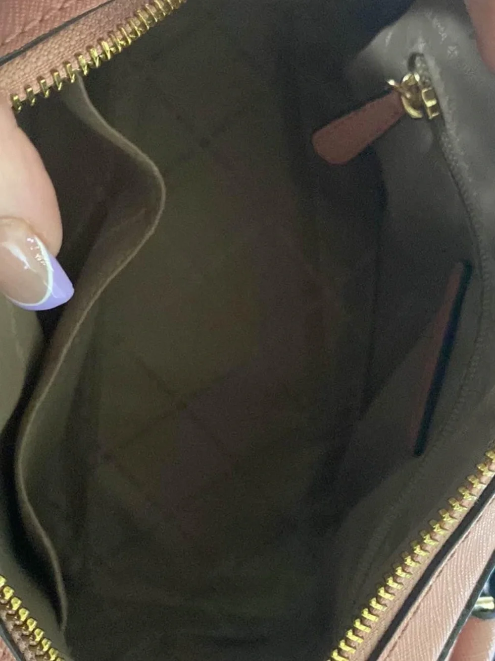 Michael Kors Brown Logo Satchel with Pink Trim